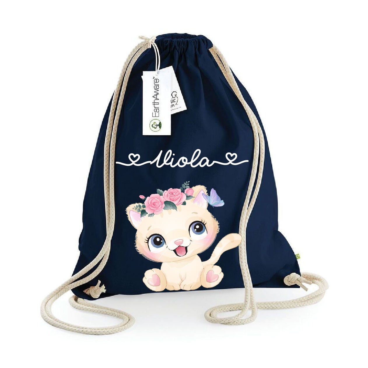 Zaino a sacca in cotone pesante Gatta - Be Brave Boutique