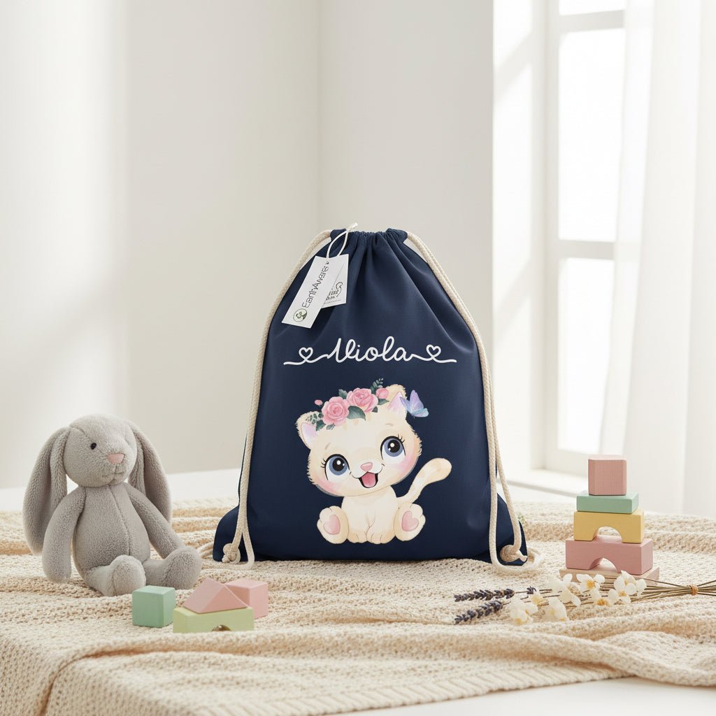 Zaino a sacca in cotone pesante Gatta - Be Brave Boutique