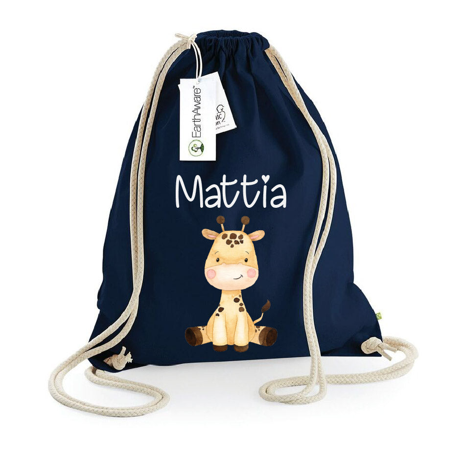 Zaino a sacca in cotone pesante Cucciolo di Giraffa - Be Brave Boutique