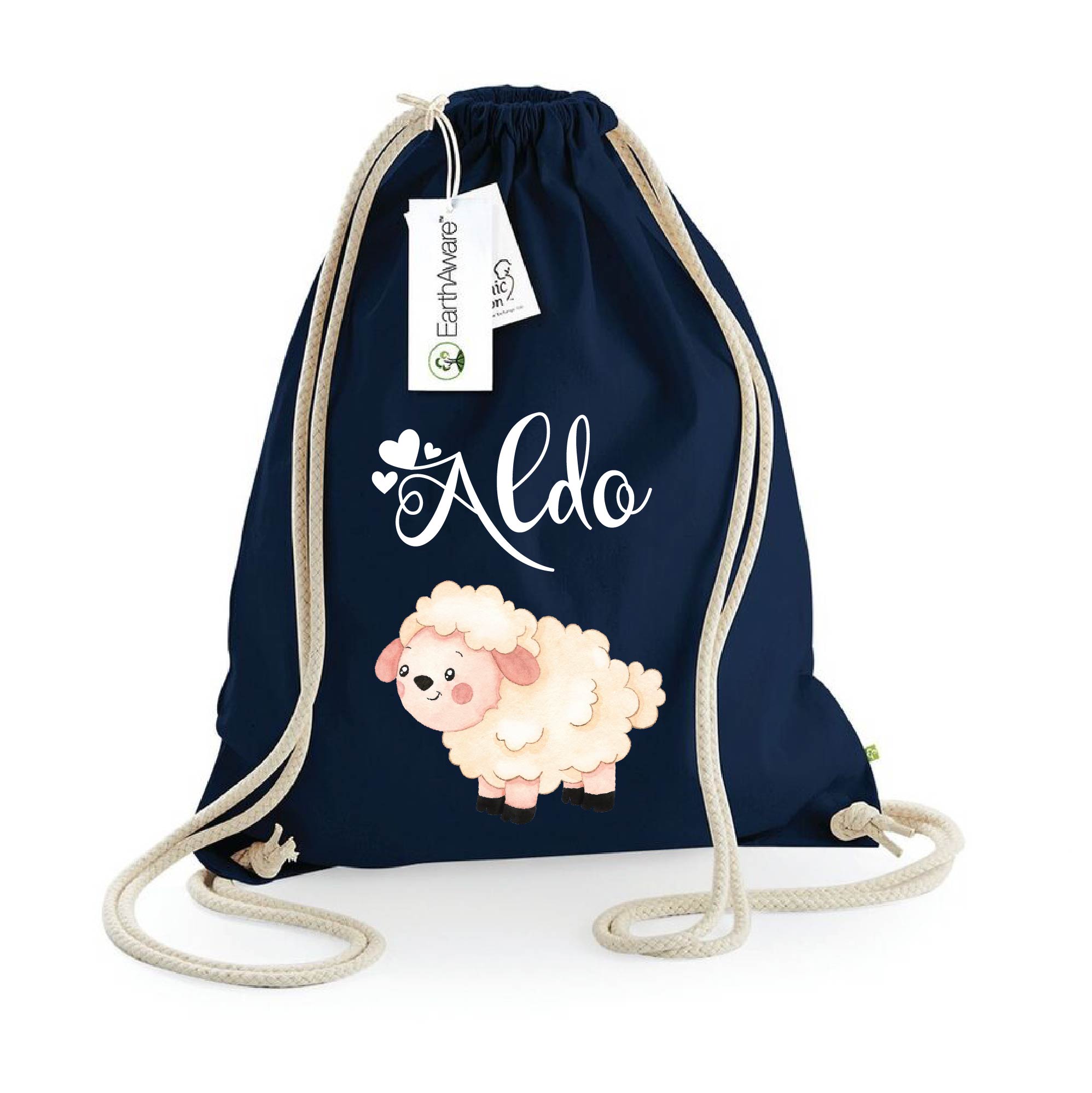 Zaino a sacca in cotone pesante Pecorella - Be Brave Boutique