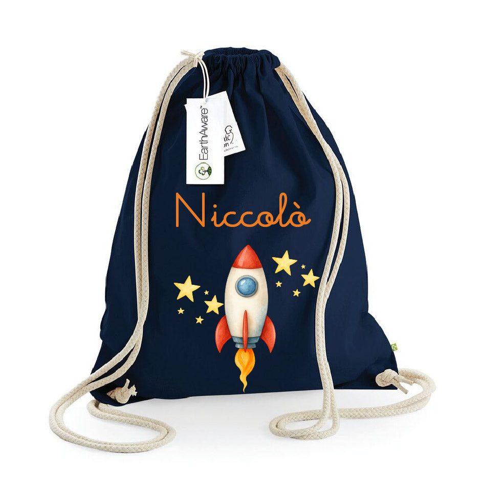 Zaino a sacca in cotone pesante Razzo - Be Brave Boutique