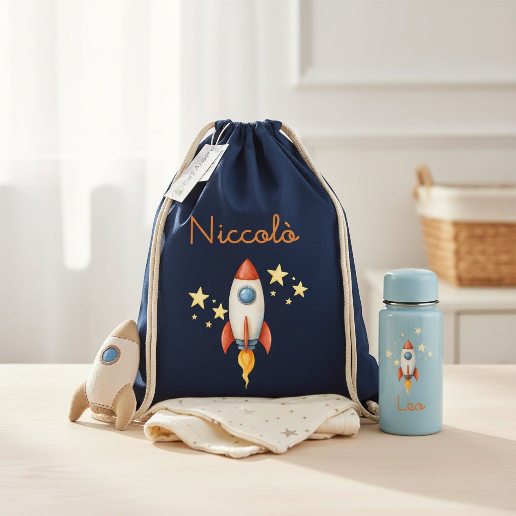 Zaino a sacca in cotone pesante Razzo - Be Brave Boutique