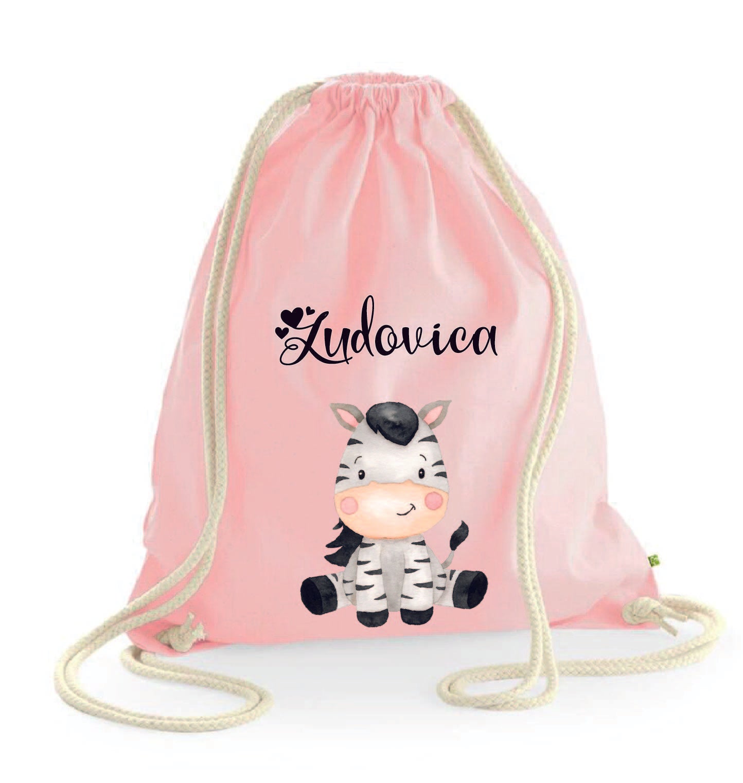 Zaino a sacca in cotone pesante Zebra - Be Brave Boutique