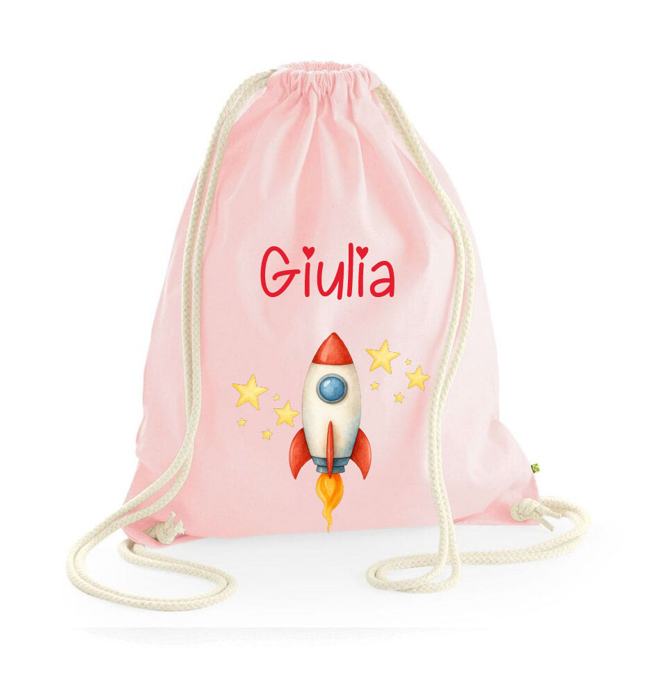 Zaino a sacca in cotone pesante Razzo - Be Brave Boutique