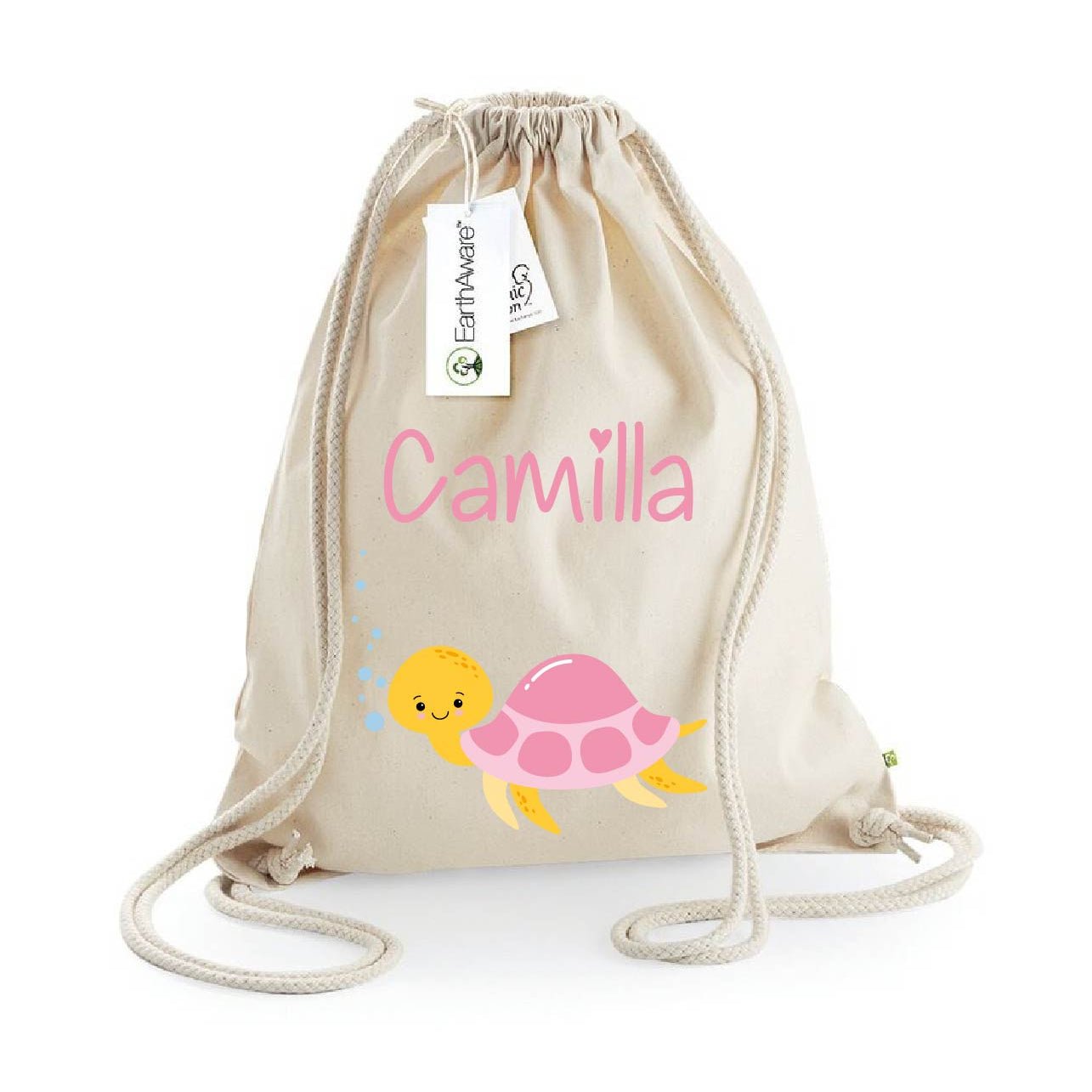 Zaino a sacca in cotone pesante Tartaruga Marina - Be Brave Boutique