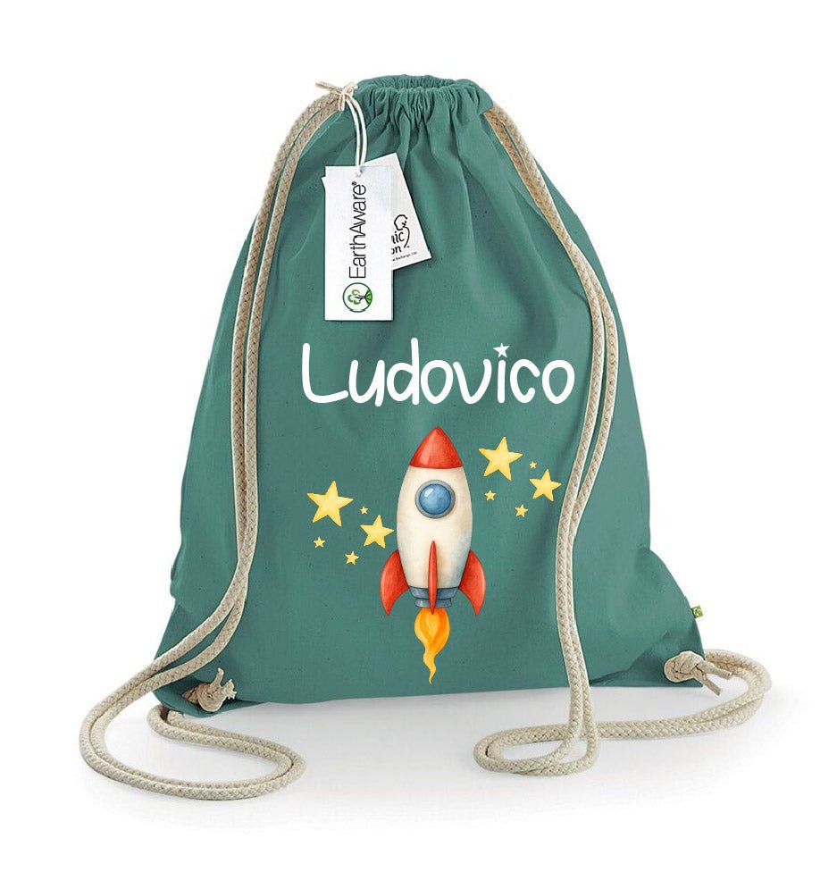 Zaino a sacca in cotone pesante Razzo - Be Brave Boutique