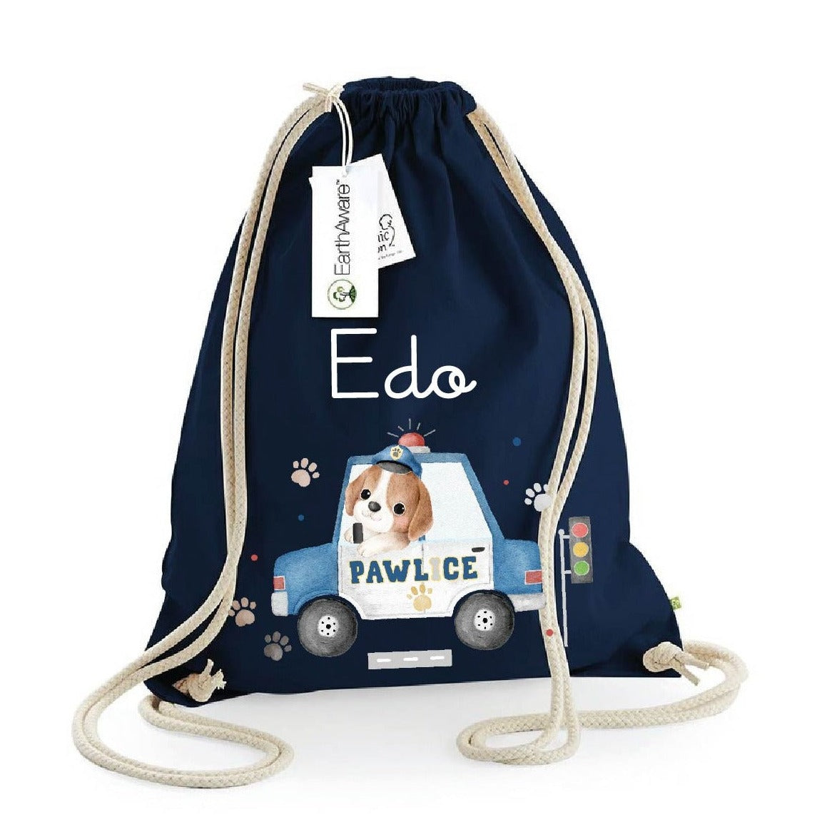 Zaino a sacca in cotone pesante Cagnolino Pawlice - Be Brave Boutique