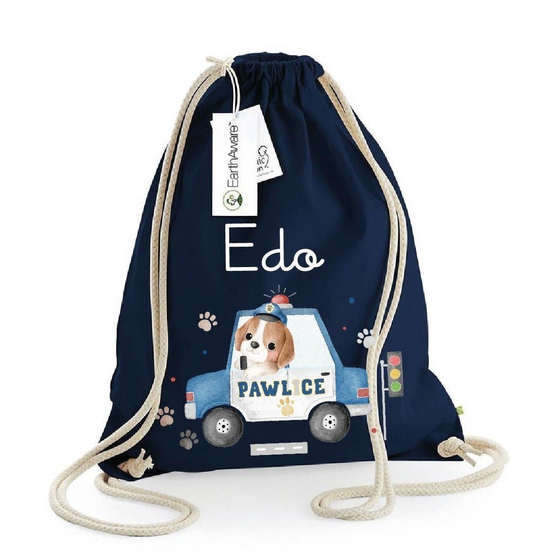 Zaino a sacca in cotone pesante Cagnolino Pawlice - Be Brave Boutique