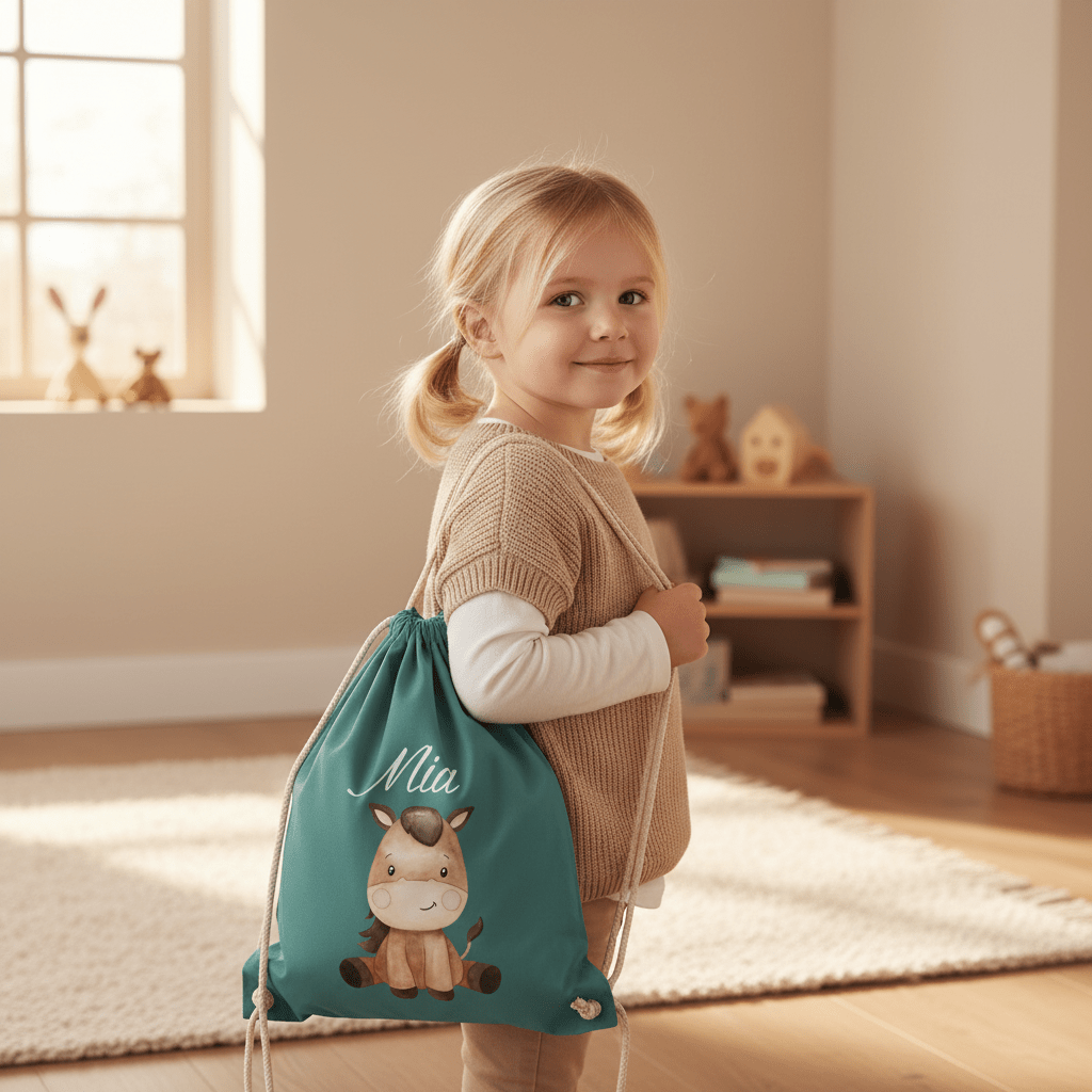 Zaino a sacca in cotone pesante Baby Horse - Be Brave Boutique