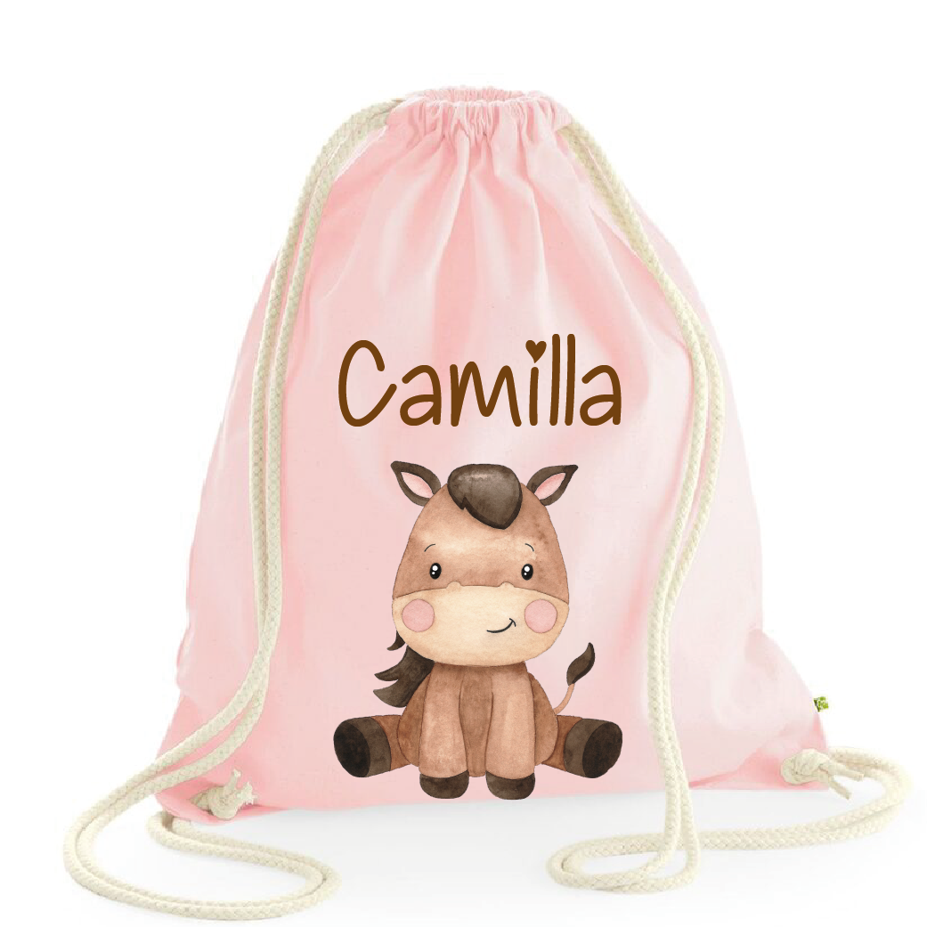 Zaino a sacca in cotone pesante Baby Horse - Be Brave Boutique