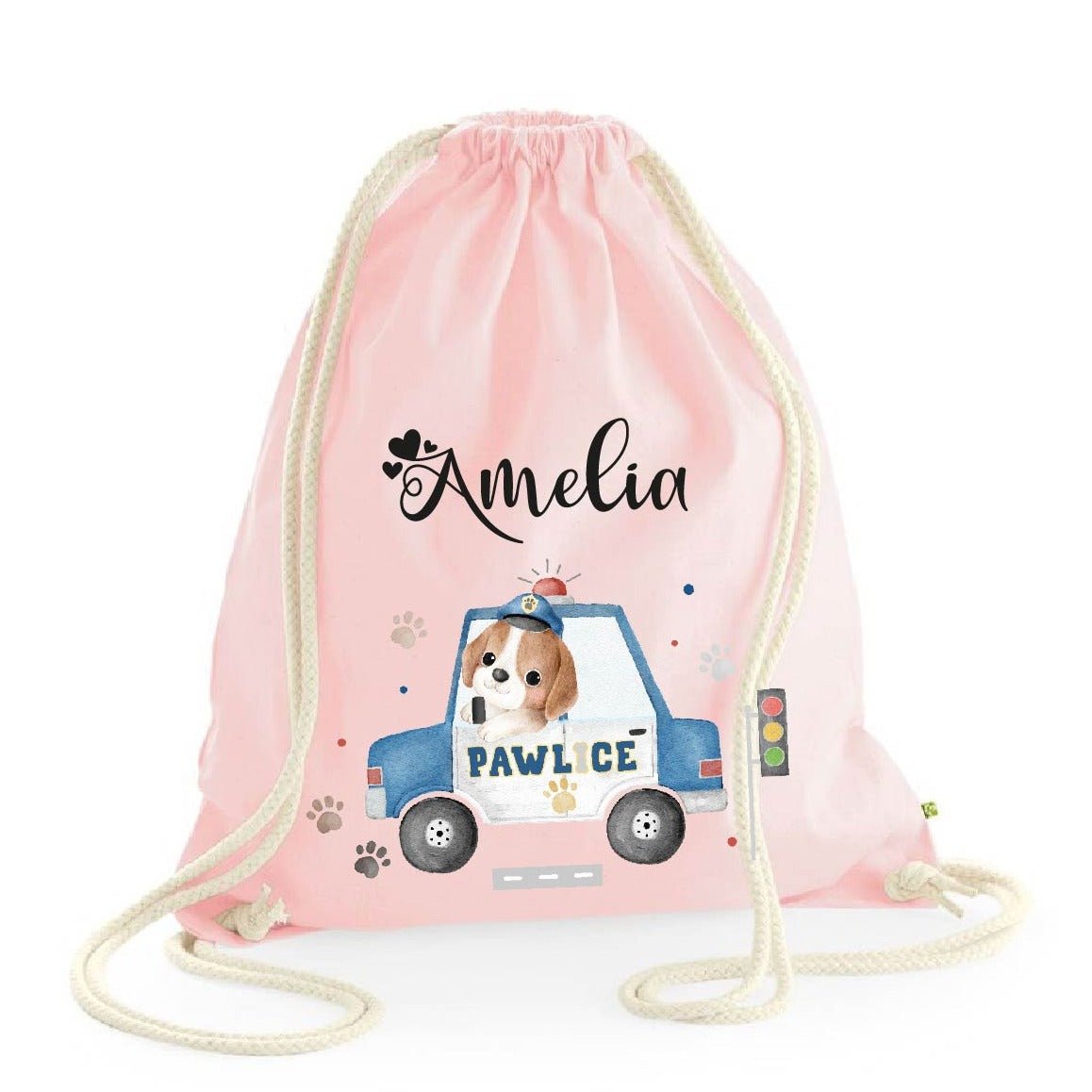 Zaino a sacca in cotone pesante Cagnolino Pawlice - Be Brave Boutique