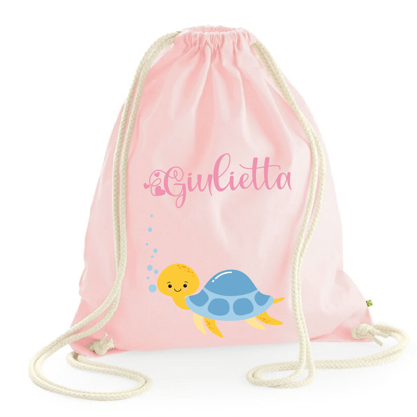 Zaino a sacca in cotone pesante tartaruga - Be Brave Boutique