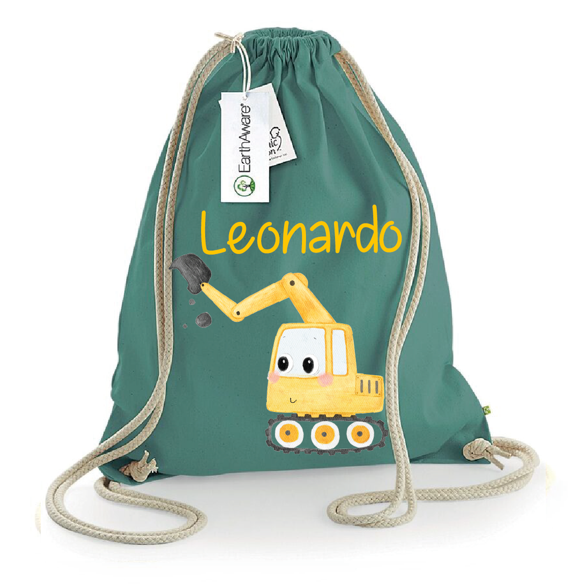 Zaino a sacca in cotone pesante Escavatore - Be Brave Boutique