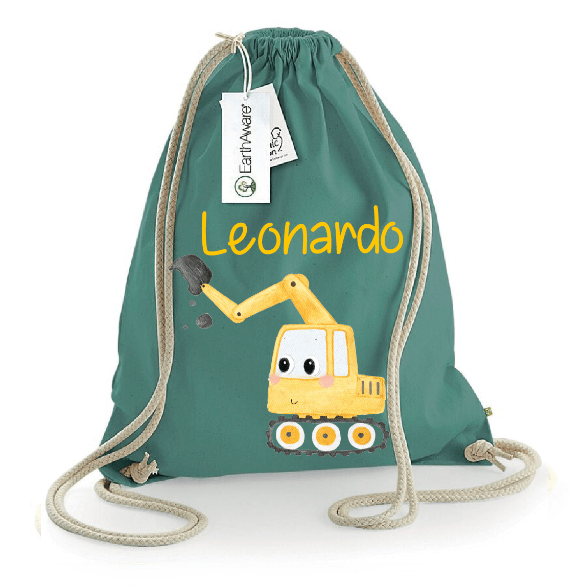 Zaino a sacca in cotone pesante Escavatore - Be Brave Boutique