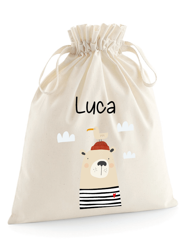 Sacchetti primi cambi personalizzabili Orsetto marinaio - Be Brave Boutique