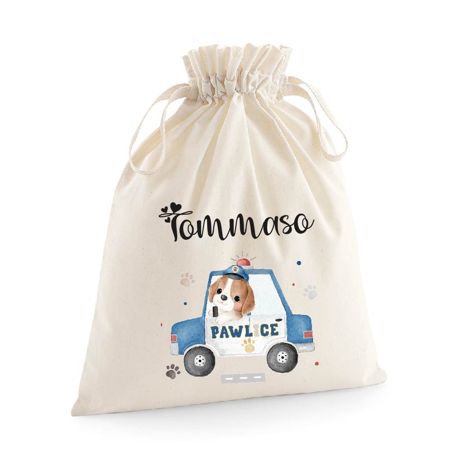Sacchetti primi cambi personalizzabili Cagnolino Pawlice - Be Brave Boutique