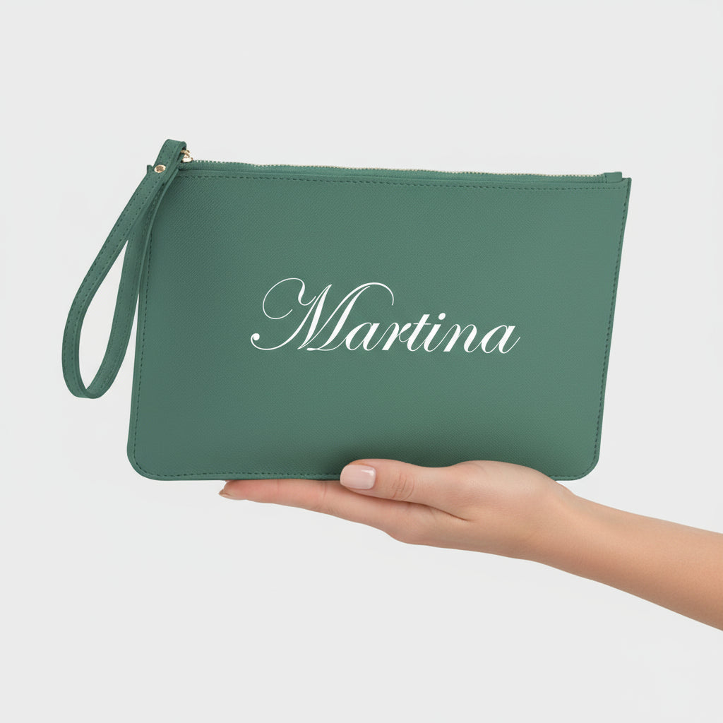 Pochette con anello piatta in simil pelle personalizzabile 13 colori disponibili - Be Brave Boutique