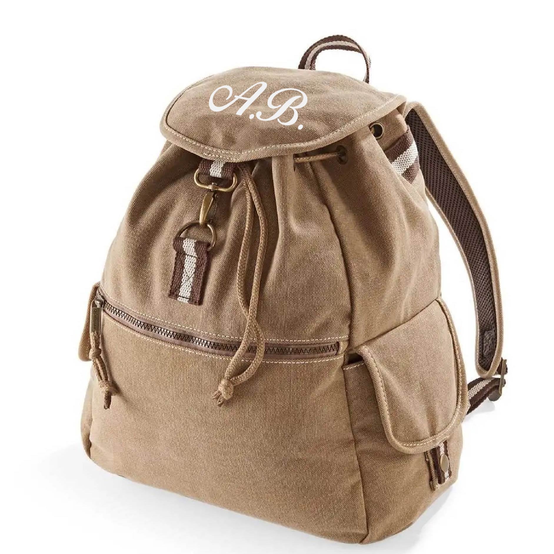 Zaino vintage unisex in cotone canvas personalizzabile - Be Brave Boutique