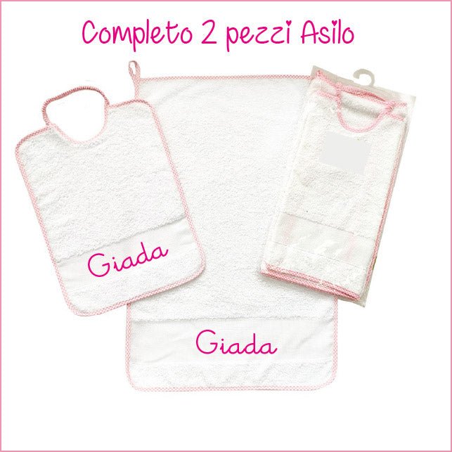 Set asilo Bordo Rosa con asola personalizzato - Be Brave Boutique