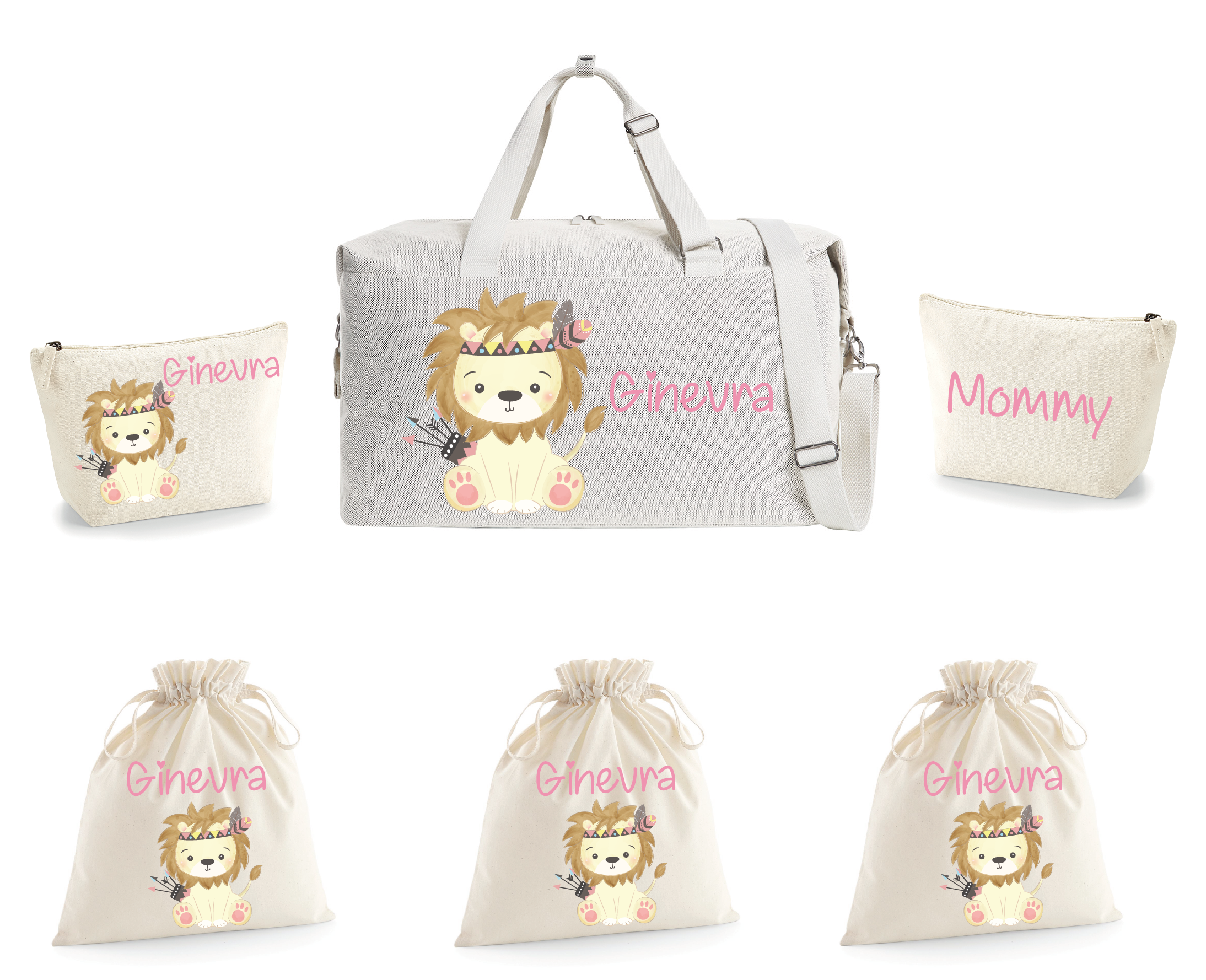 Borsone Mommy 2 Beauty e 3 sacchi cambi Leoncina Indiana - Be Brave Boutique