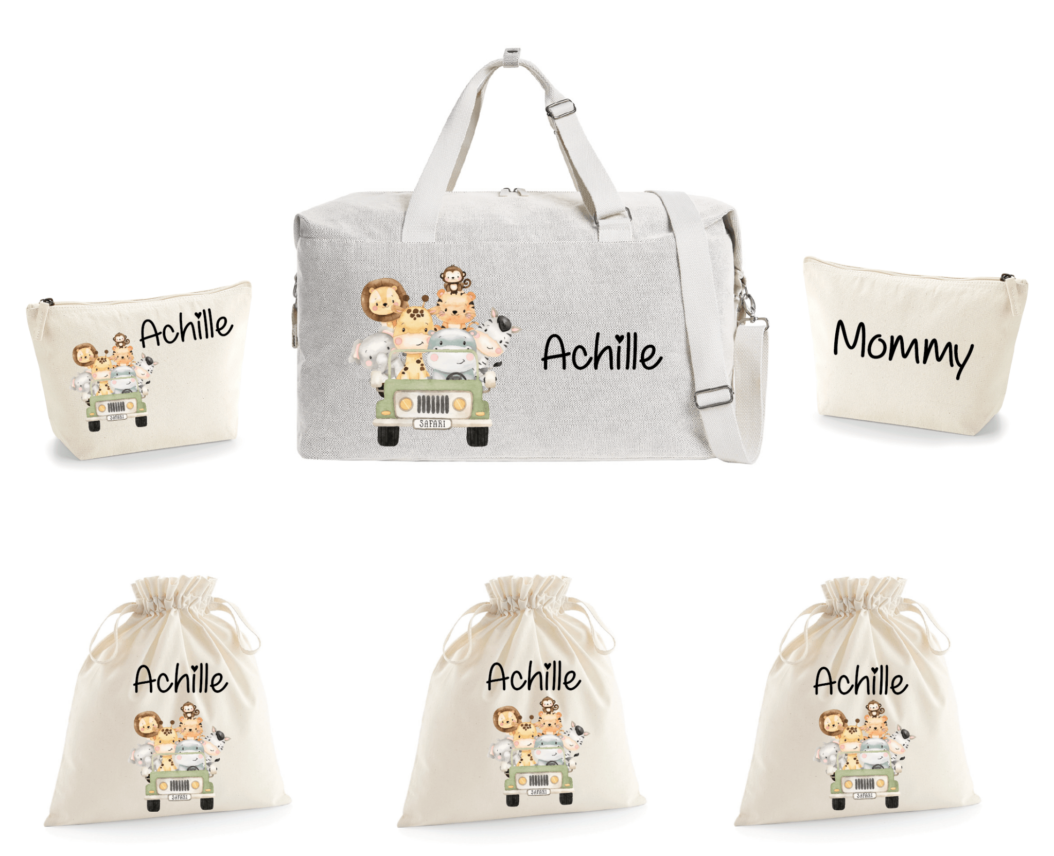 Borsone Mommy 2 beauty e 3 sacchi nascita Safari Verde - Be Brave Boutique