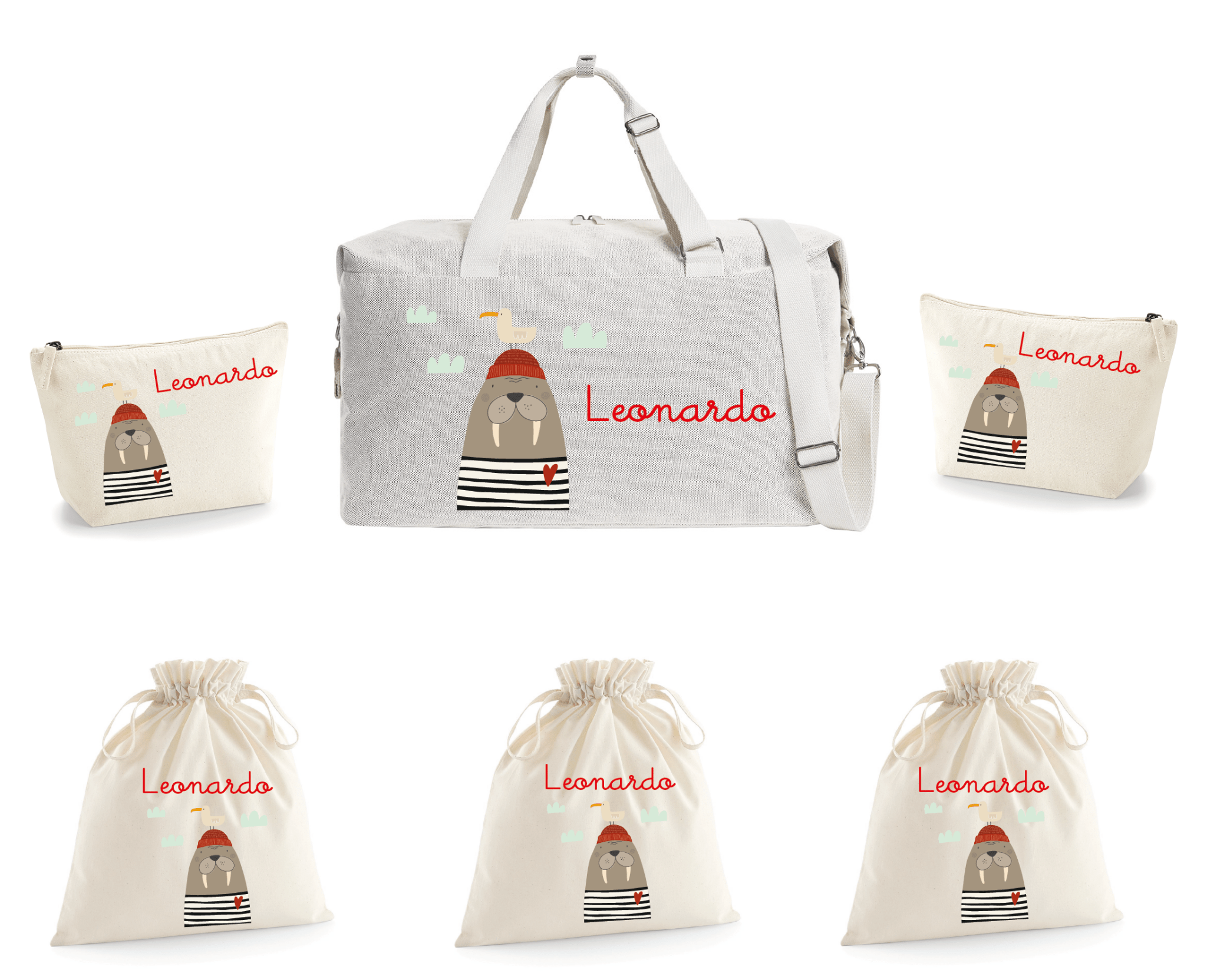 Borsone Mommy 2 beauty e 3 sacchi nascita Tricheco - Be Brave Boutique