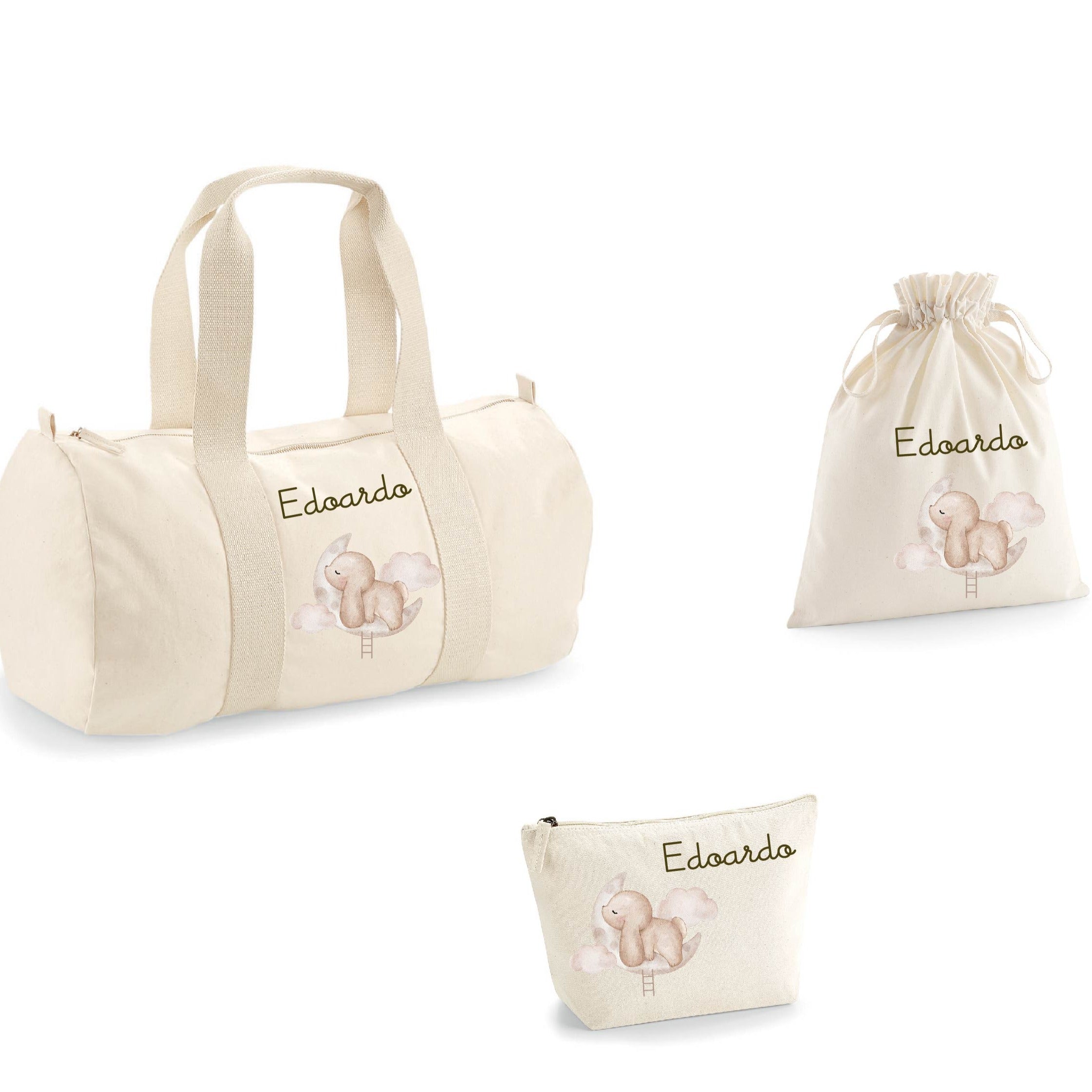 Borsone, pochette e sacchetto in cotone personalizzabile Coniglietto su Nuvola - Be Brave Boutique