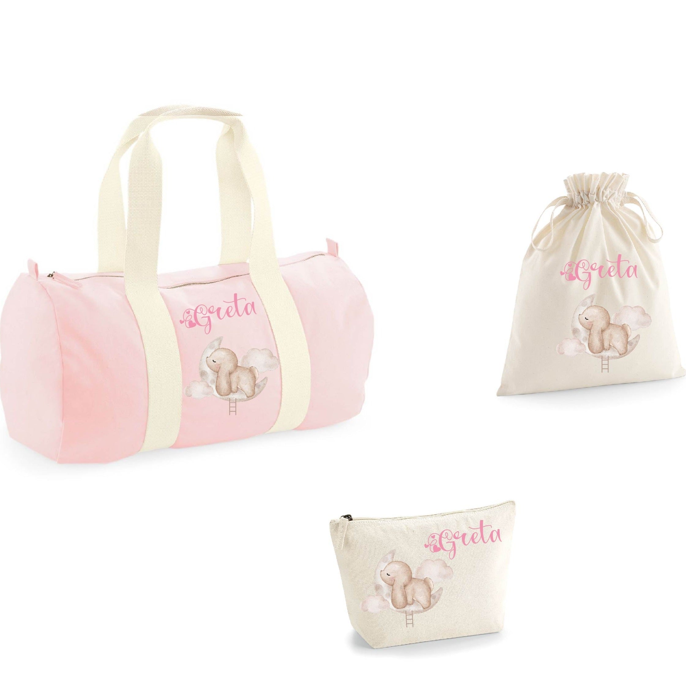 Borsone, pochette e sacchetto in cotone personalizzabile Coniglietto su Nuvola - Be Brave Boutique