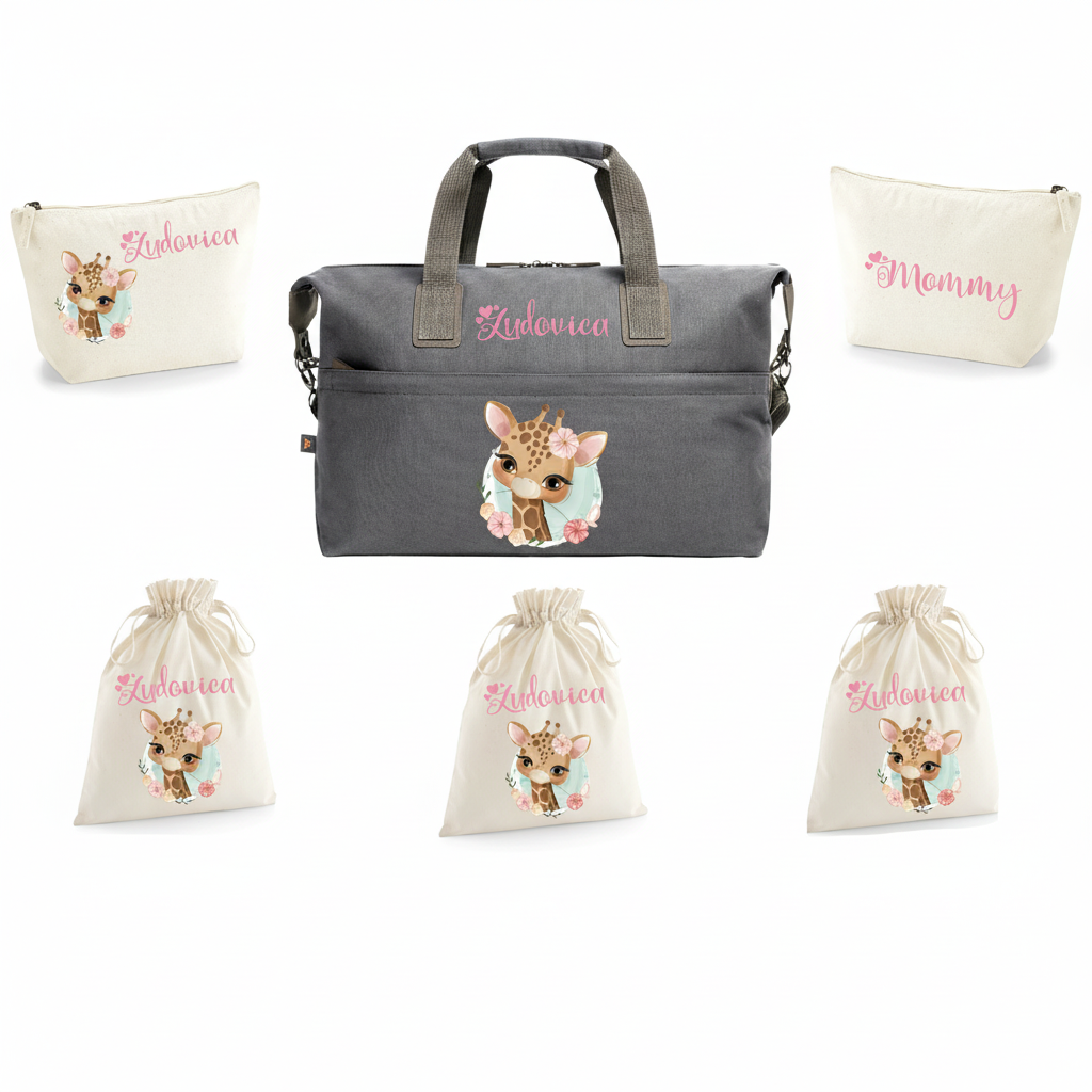 Set Borsone Medio personalizzabile Giraffa - Be Brave Boutique