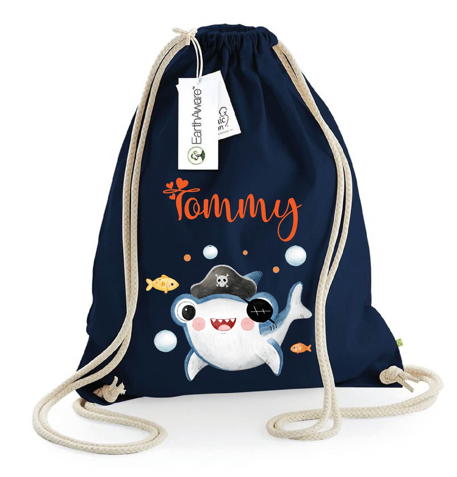 Zaino a sacca in cotone pesante Baby Shark - Be Brave Boutique