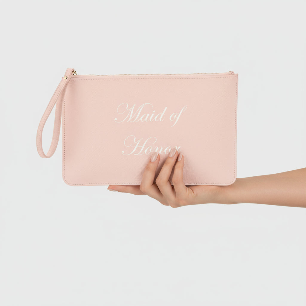 Pochette con anello piatta in simil pelle personalizzabile 13 colori disponibili - Be Brave Boutique