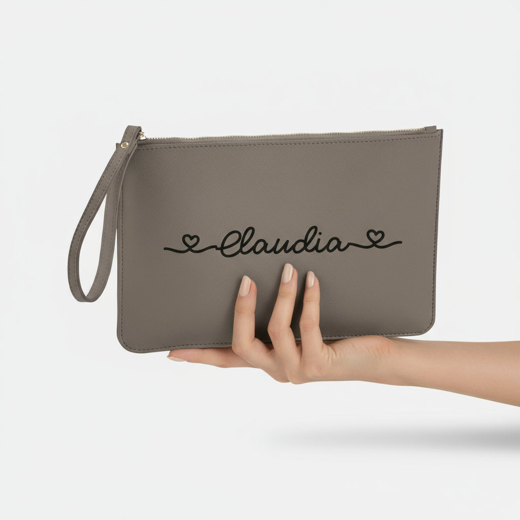 Pochette con anello piatta in simil pelle personalizzabile 13 colori disponibili - Be Brave Boutique