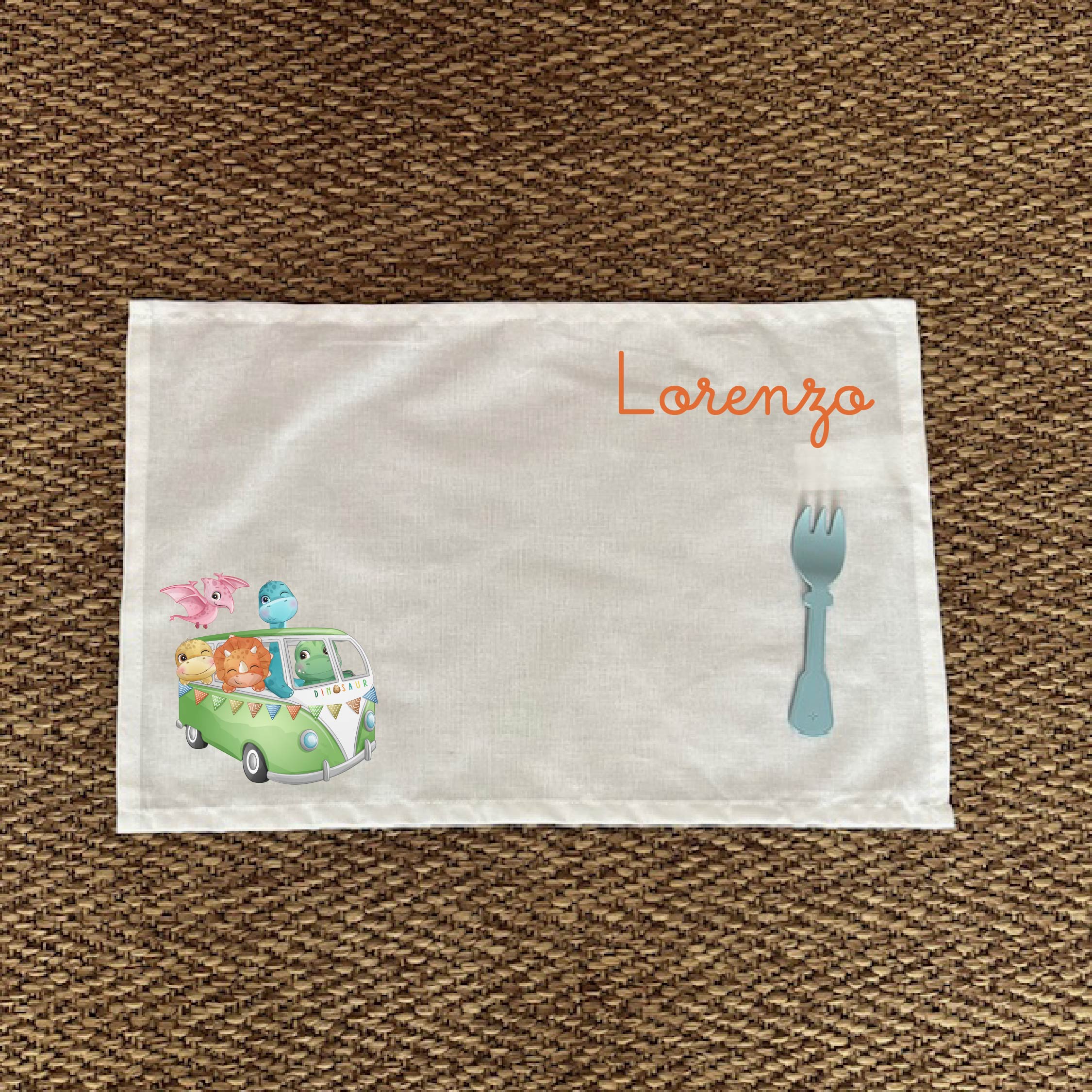 Tovaglietta pranzo Cute Dino Personalizzabile con nome - Be Brave Boutique