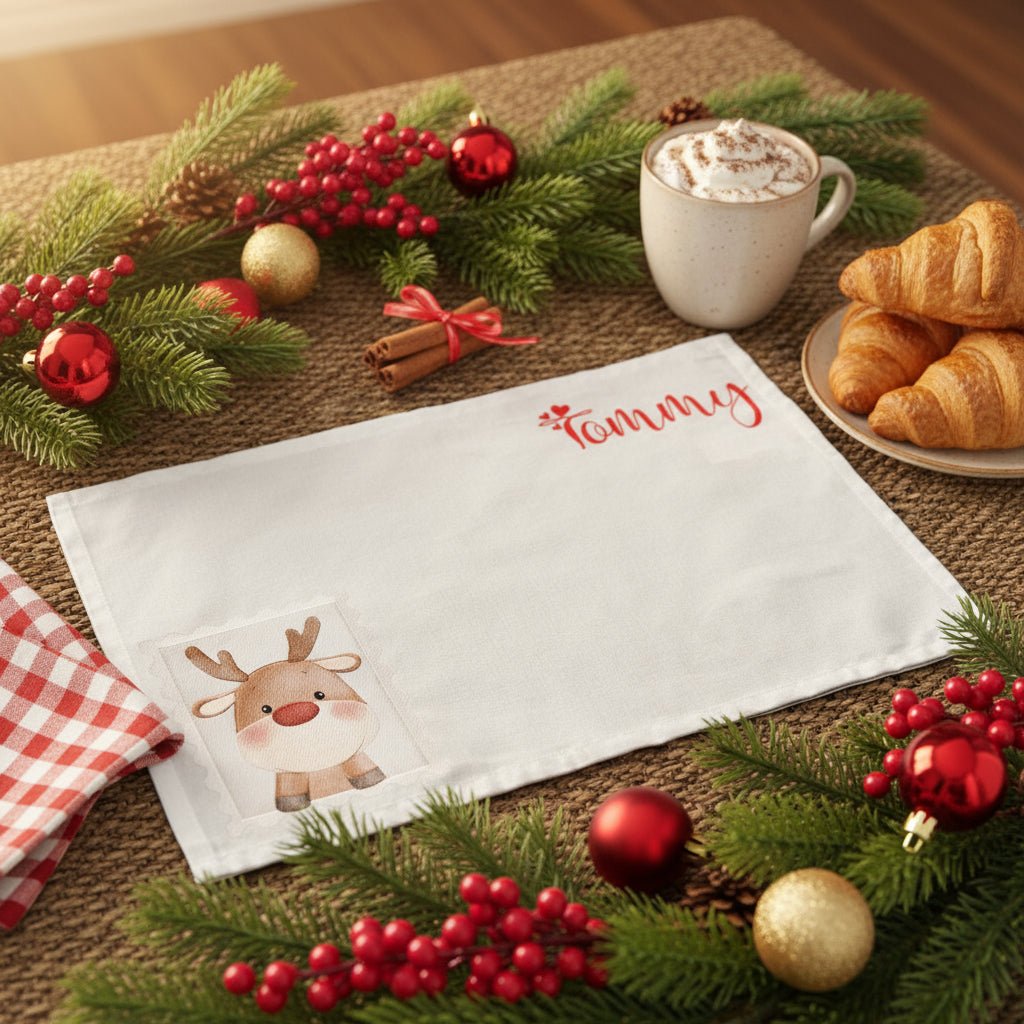 Tovaglietta pranzo Babbo Natale/Renna - Be Brave Boutique