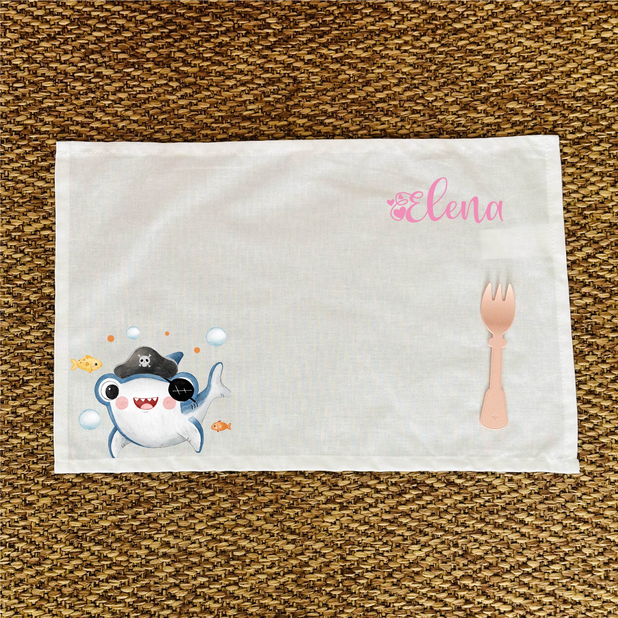Tovaglietta pranzo Baby shark Personalizzabile con nome - Be Brave Boutique