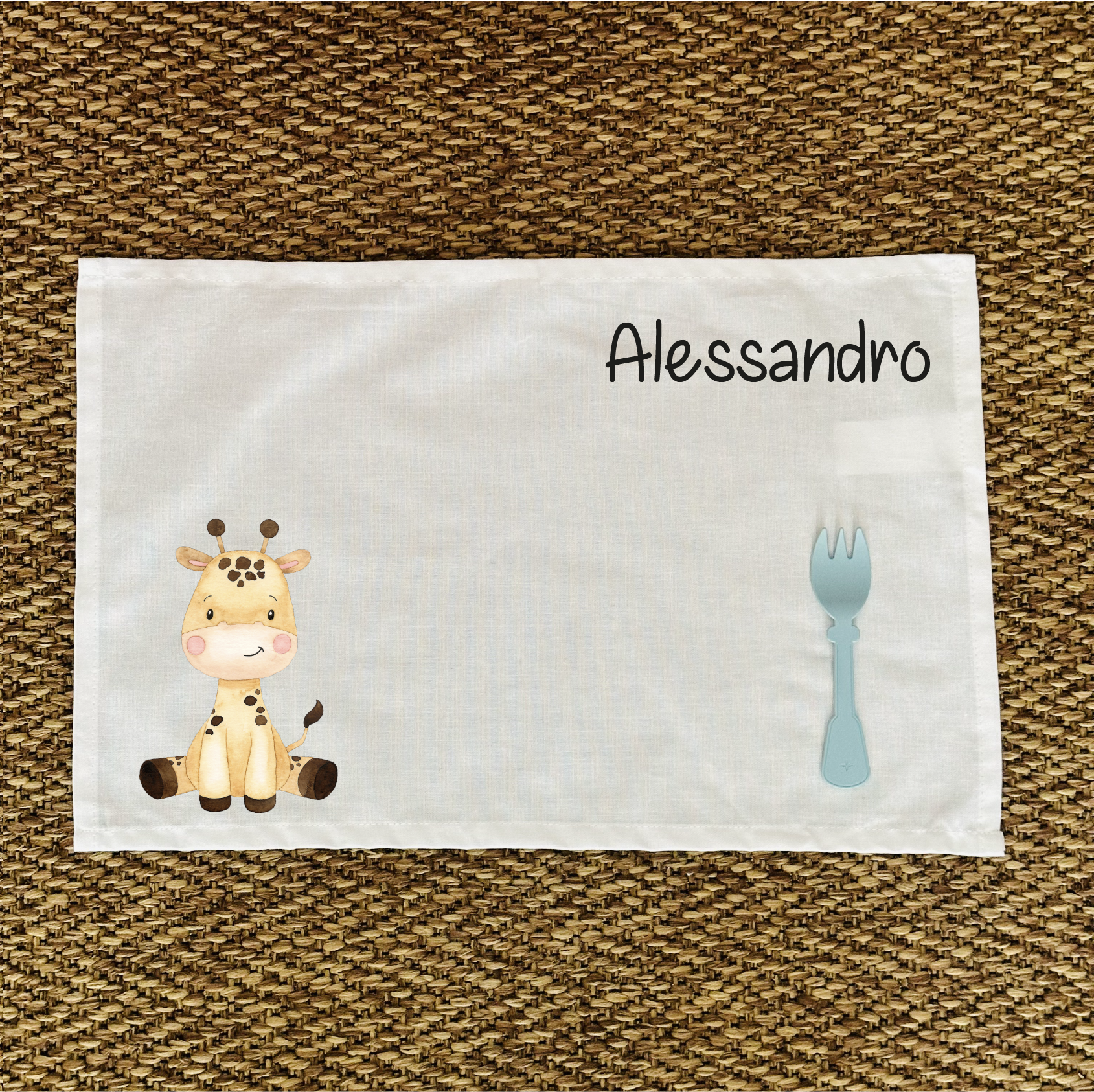 Tovaglietta pranzo Cucciolo di Giraffa Personalizzabile con nome - Be Brave Boutique