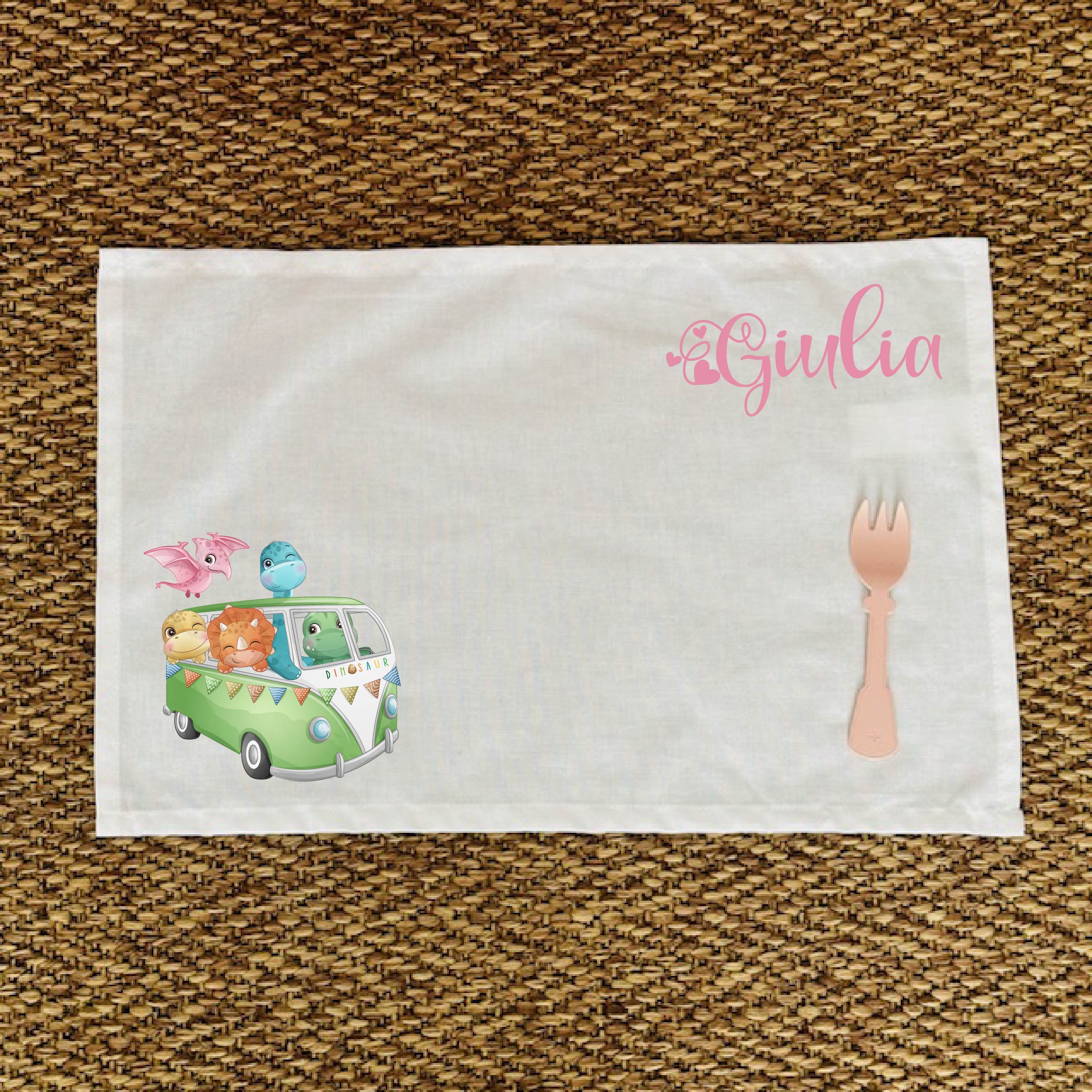 Tovaglietta pranzo Cute Dino Personalizzabile con nome - Be Brave Boutique