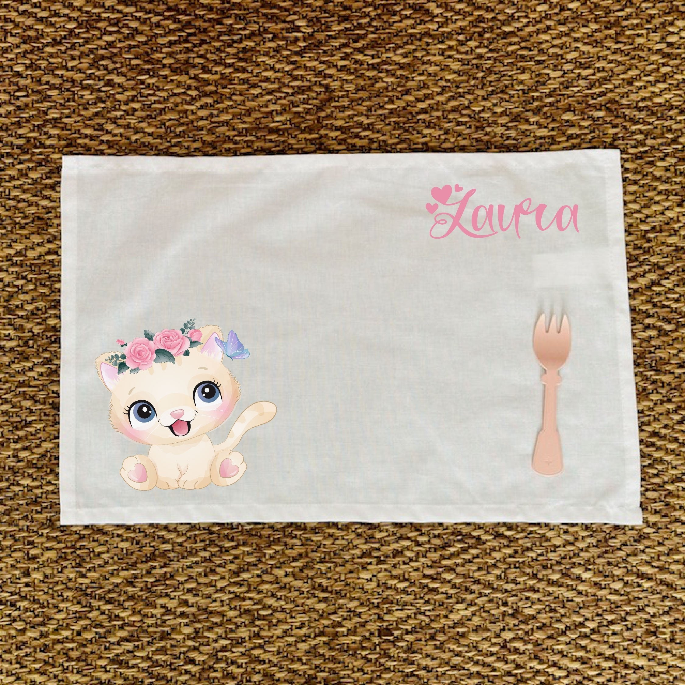 Tovaglietta pranzo Gattina Personalizzabile con nome - Be Brave Boutique