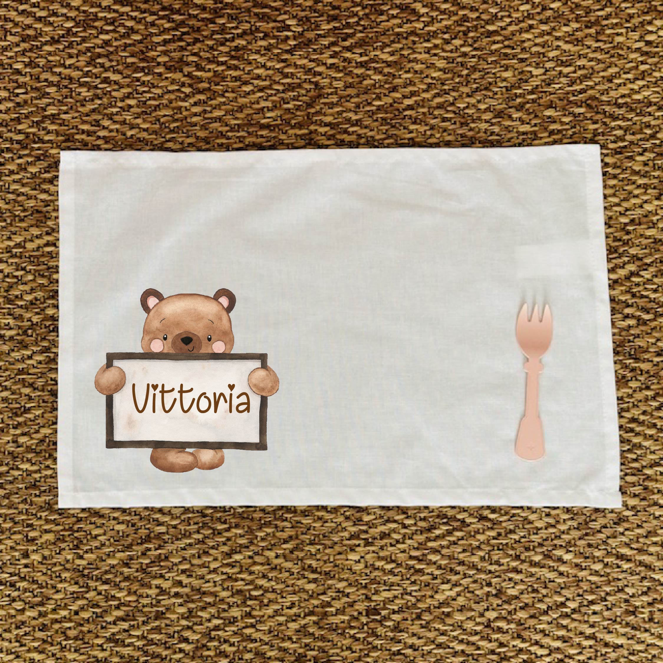 Tovaglietta pranzo Orsetto Lavagna Personalizzabile con nome - Be Brave Boutique