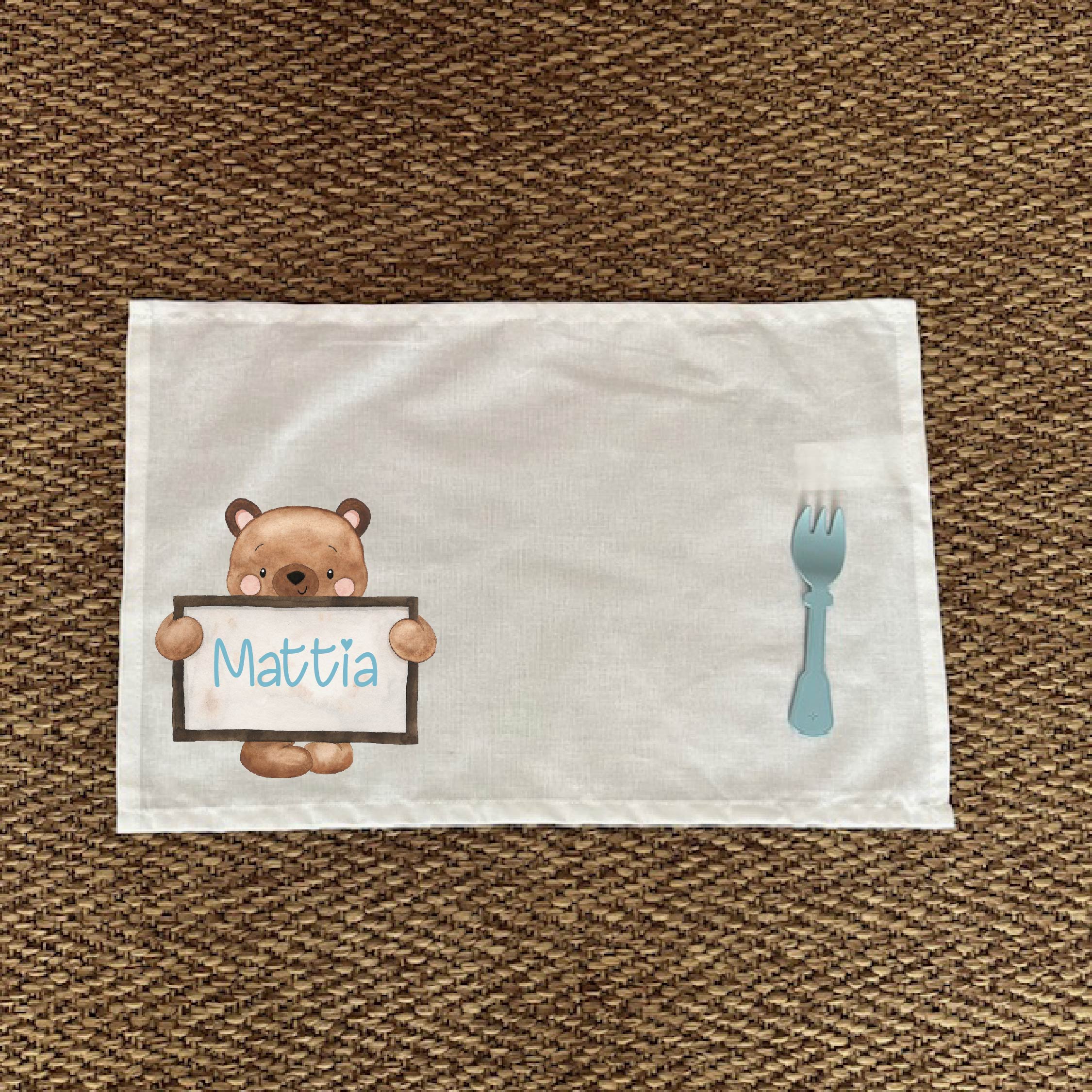 Tovaglietta pranzo Orsetto Lavagna Personalizzabile con nome - Be Brave Boutique