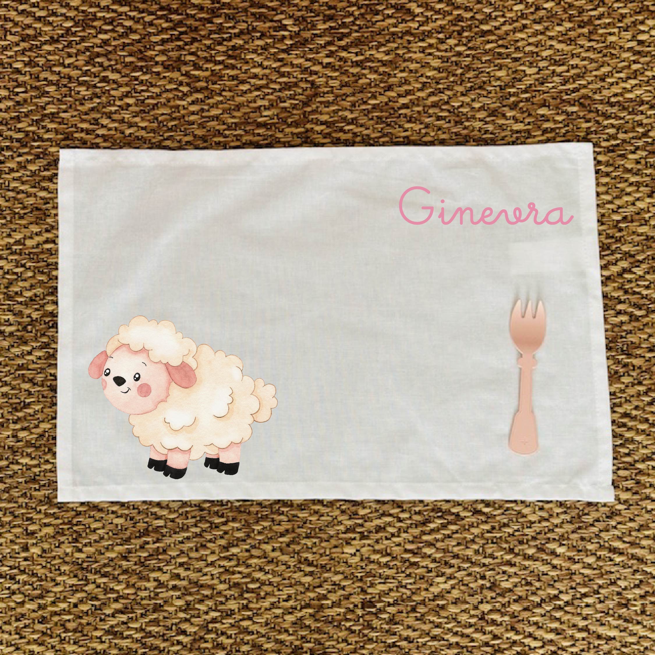 Tovaglietta pranzo Pecorella Personalizzabile con nome - Be Brave Boutique