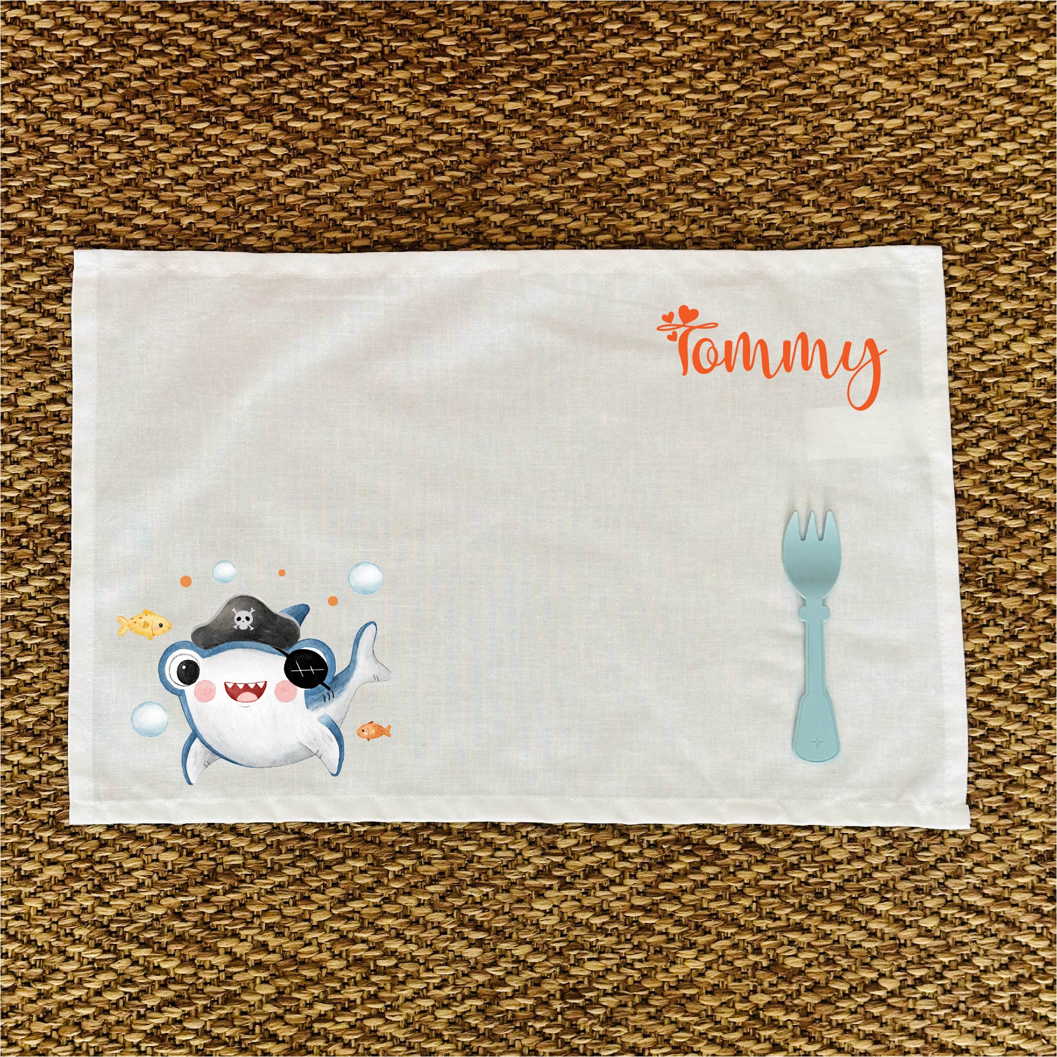 Tovaglietta pranzo Baby shark Personalizzabile con nome - Be Brave Boutique