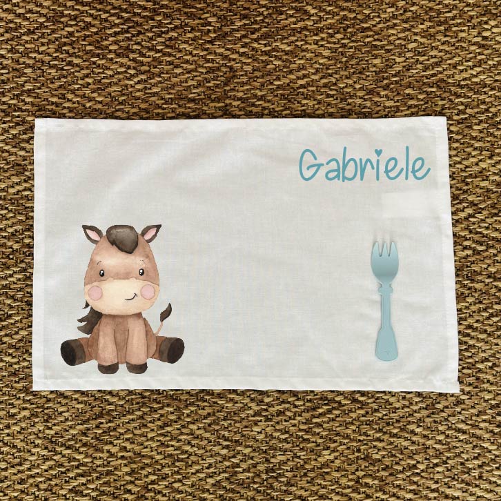 Tovaglietta pranzo Baby Horse con nome - Be Brave Boutique