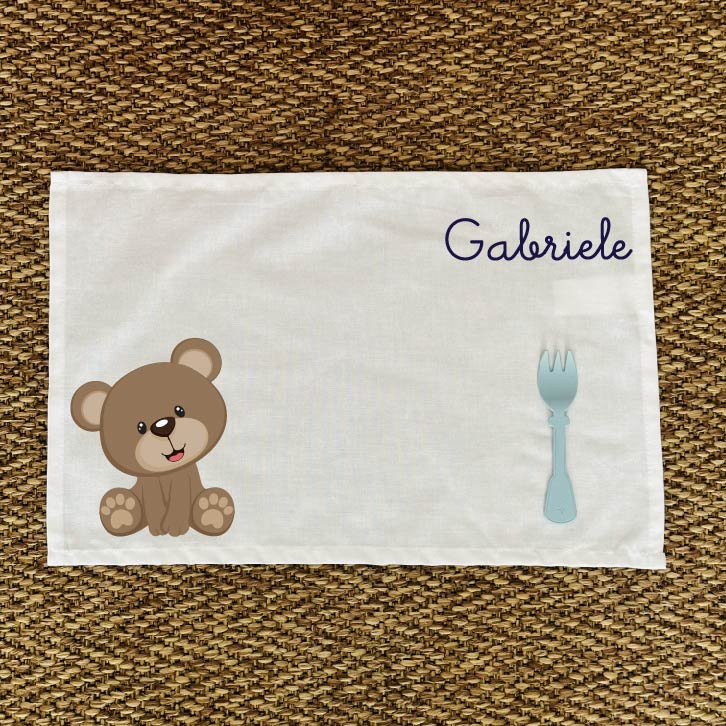 Tovaglietta pranzo Orsetto con nome - Be Brave Boutique