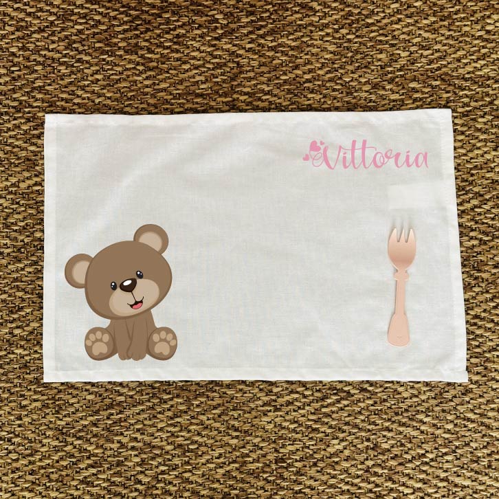 Tovaglietta pranzo Orsetto con nome - Be Brave Boutique