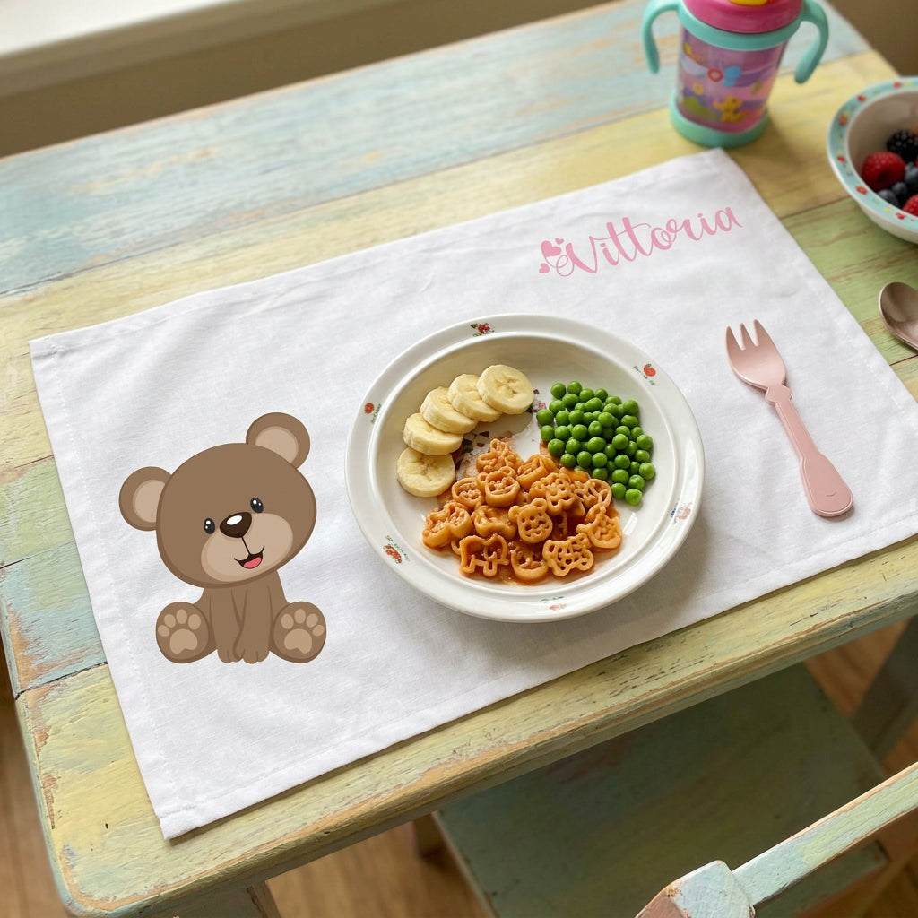 Tovaglietta pranzo Orsetto con nome - Be Brave Boutique