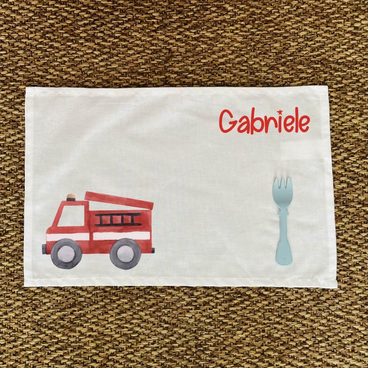 Tovaglietta pranzo Pompieri con nome - Be Brave Boutique