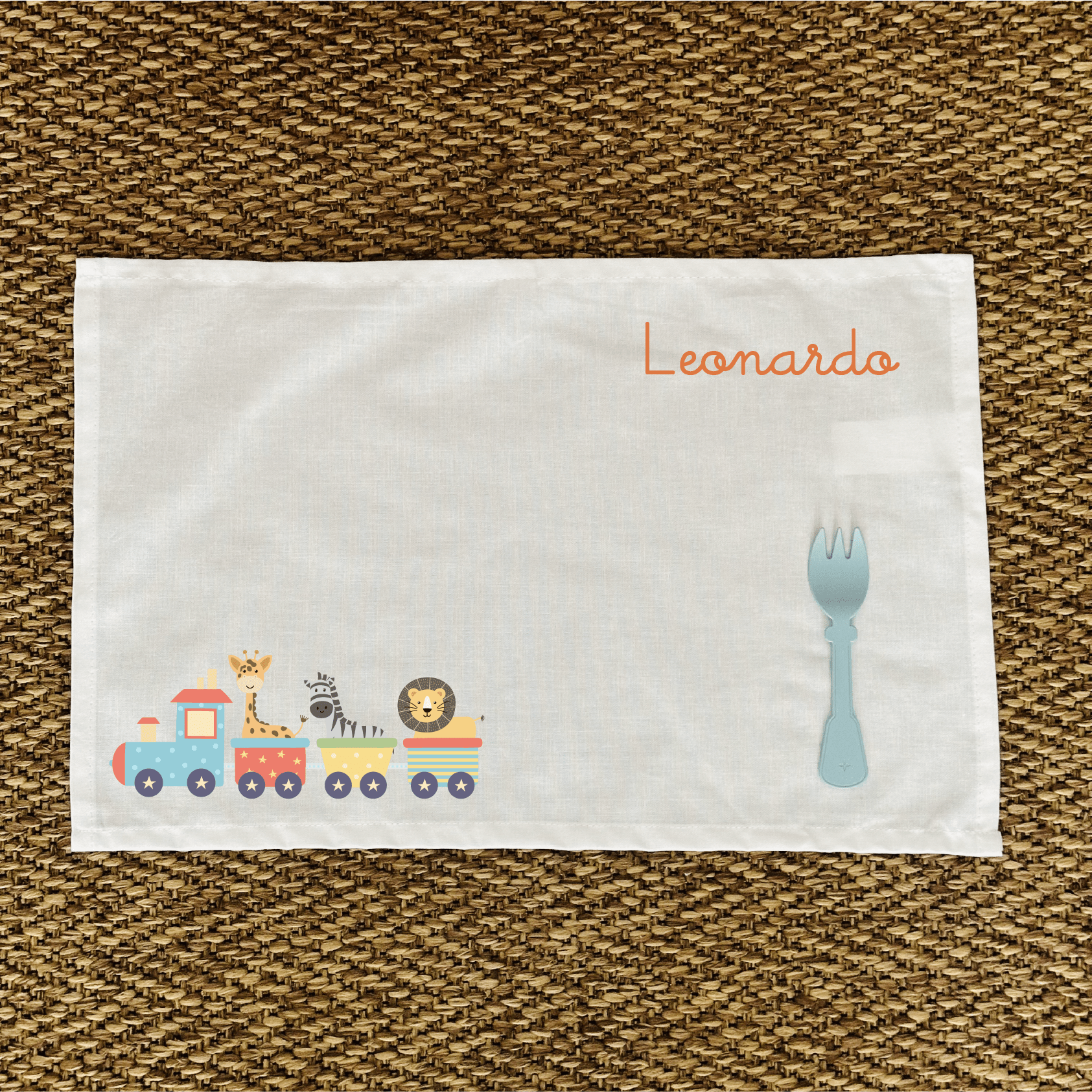 Tovaglietta pranzo Trenino Personalizzabile con nome - Be Brave Boutique