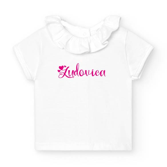 Tshirt in cotone con colletto personalizzabile per Bimba - Be Brave Boutique