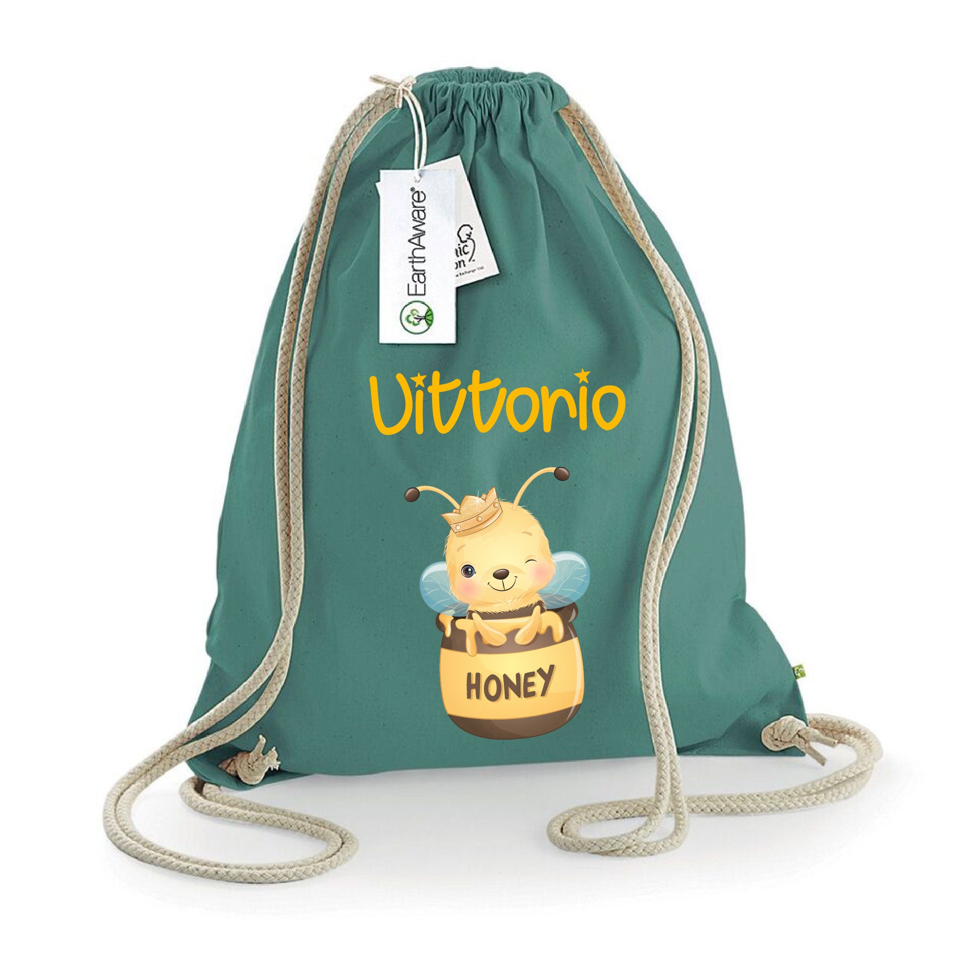 Zaino a sacca in cotone pesante Ape Honey - Be Brave Boutique